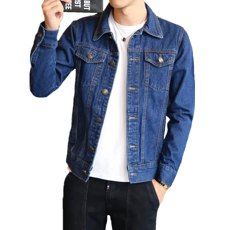 

Denim Jacket Mens Solid Casual Slim Bomber Jacket Fashion Spring Autumn Male Cowboy Jeans Jackets Streetwear Chaquetas Hombre