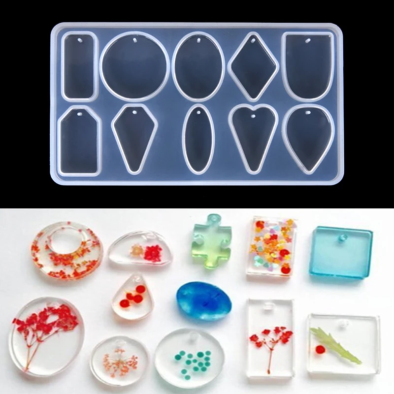 

Cabochon Silicone Mold Necklace Pendant Resin Jewelry Making Mould DIY Hand Craft Resin Molds For Jewelry 10 Designs