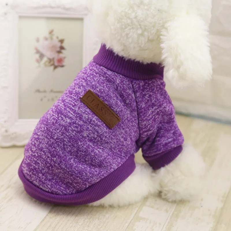 Классическая теплая одежда для собак и щенков для питомцев, одежда для кошки пальто Зимний мягкий свитер Костюмы для маленькие собачки Чихуахуа XS-2XL Размеры zh1