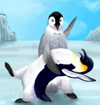 

JMINE Div 5D Dance Penguin Full Diamond Painting cross stitch kits art High Quality Animal 3D paint by diamonds