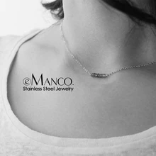 Женское Ожерелье eManco 316L из нержавеющей стали с хрустальным Чарм, подвеска из камня, ожерелье для женщин, многослойное ожерелье