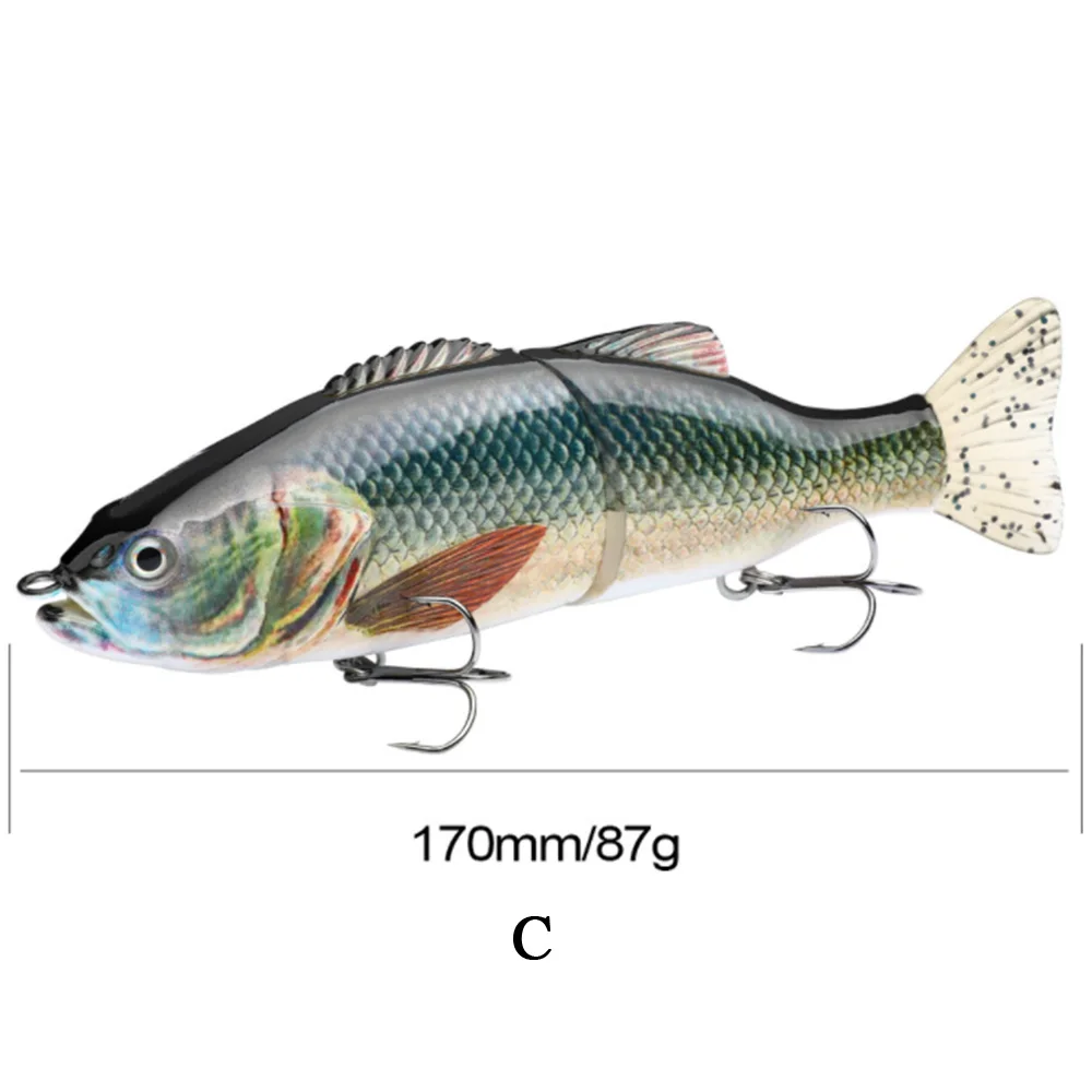 10pcs 2 Segment Big Crankbait Glide Bait Lifelike Multi Jointed Swimbait  Lure 17cm 87g Pike Muskie Walleye Bass Sea Fishing