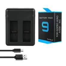 

USB Dual Battery Charger USB Type C + Micro Portable Quick Release Lightweight for GoPro Hero 9 Black Accessories