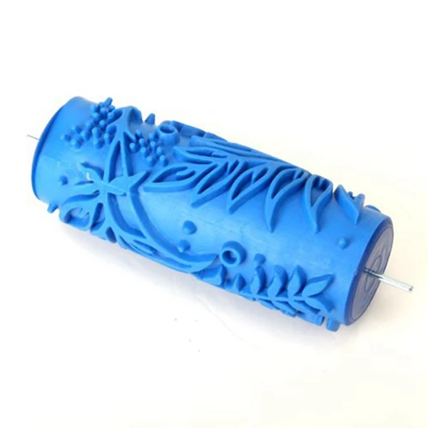 1Pcs DIY Tree Pattern Paint Roller for Wall Decoration& 1Pcs Paint Roller for Machine Designs Flowers- Blue 15 Cm