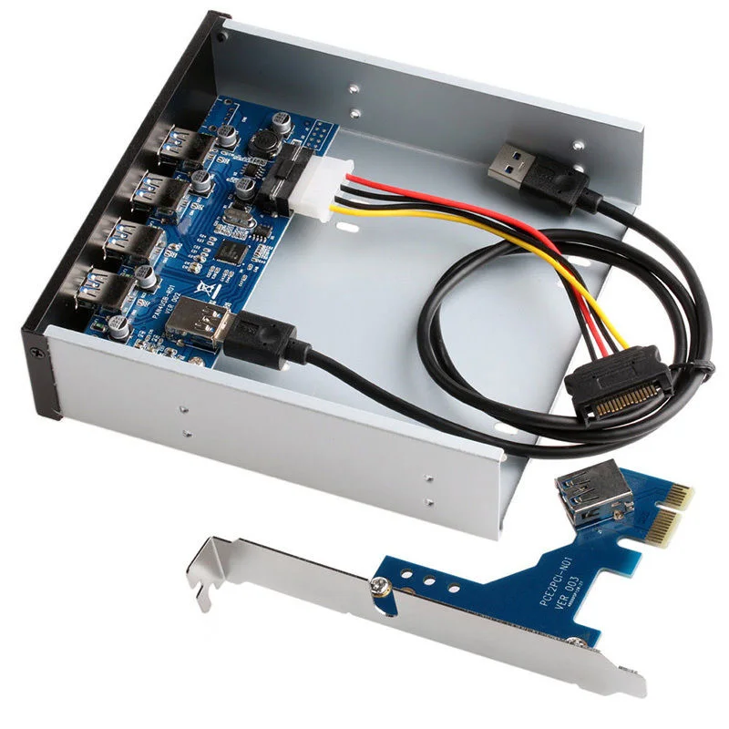 5.25in USB 3,0 Передняя панель карты расширения 1X интерфейс PCI Express PCI-E адаптер портов
