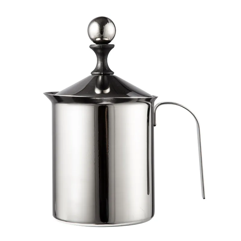 

400/800ML Stainless Steel Manual Milk Frother Double Mesh Coffe Milk Creamer Milk Foam Mesh Coffee Foamer