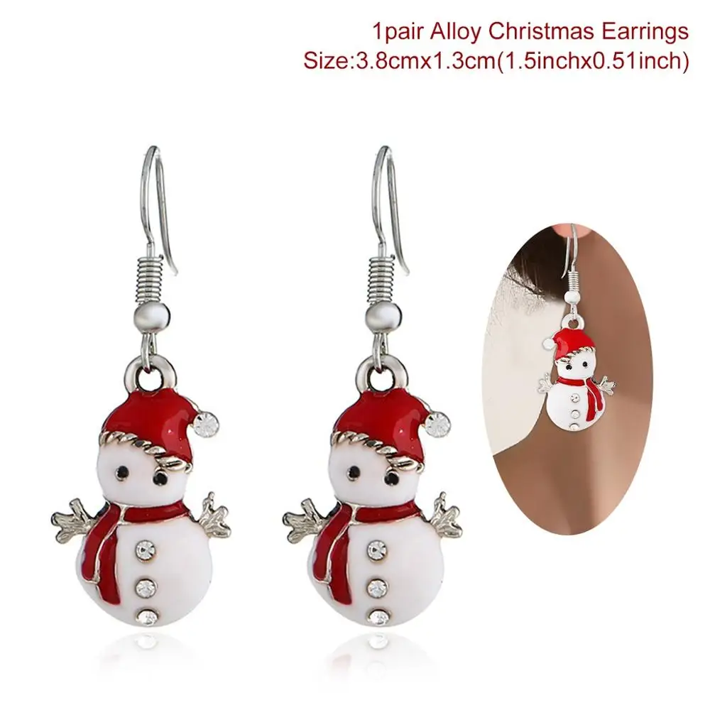 Huiran, Рождественский браслет Санта-Клауса, рождественские украшения для дома, рождественский подарок, детские серьги, счастливый год - Цвет: Christmas earring 02