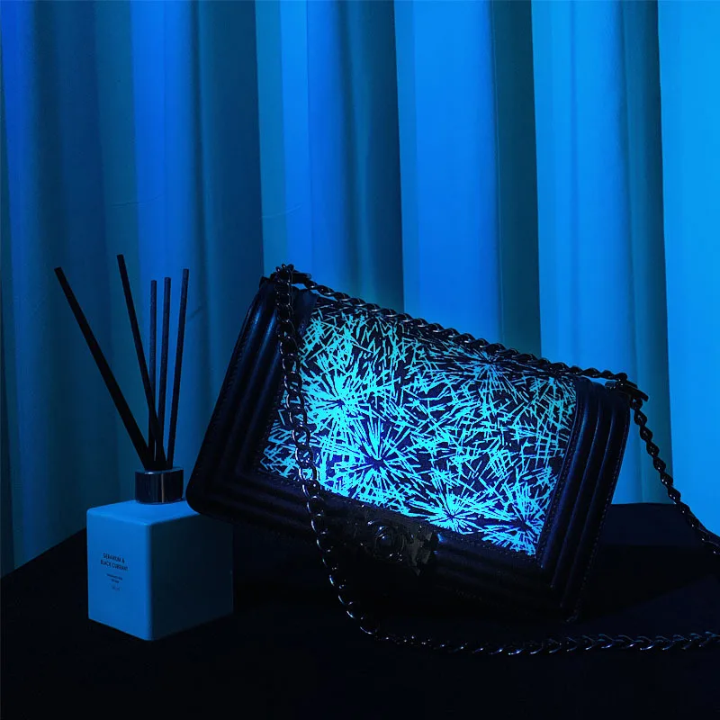 

2020 New Style Graceful LED Night Light WOMEN'S Bag Black Science And Technology APP Control Shining Shoulder Bag Music Festival