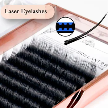 

Private Label Lashes New Laser Spiral Groove Grafting Eyelash Extension Flat Lashes Supplies Vendors Make Up Classic Individual