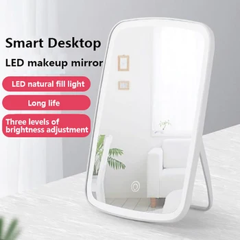 

Makeup Mirror with LED Cosmetic Mirror with Touch Dimmer Switch Battery Operat Stand for Tabletop Bathroom Bedroom