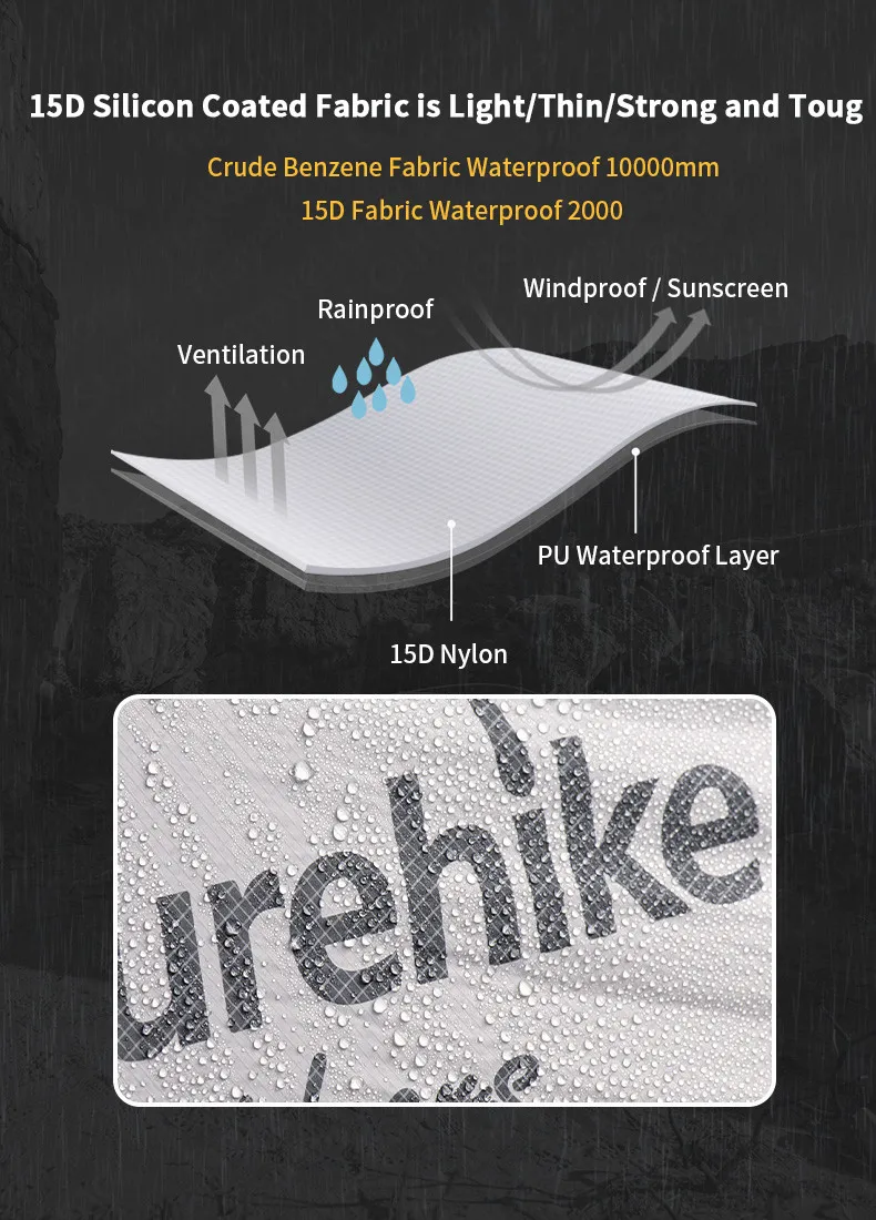 Naturehike Cloud Up Wing Сверхлегкий 15D силиконовый нейлоновый зимний кемпинговый тент для улицы 2 человека палатка с бесплатным ковриком