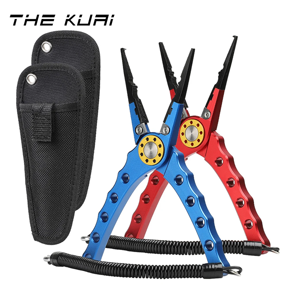 

THEKUAI Multifunctional Fishing Pliers Line Cutter Hooks Remover Aluminum Scissors for Fishing Lip Grips Tackle Fish Tools