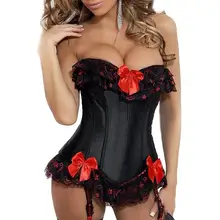 Сексуальный корсет большого размера с цветочным принтом и бантом для женщин, с косточками на шнуровке, бюстье, Корректирующее белье для женщин