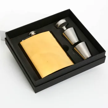 

3 Colors 100-200ml Rainbow Wine Pot Combo 8 Ounce Wine Set Stainless Steel Gift Box Russia Vodka Wine Bottle Pocket Hip Flask