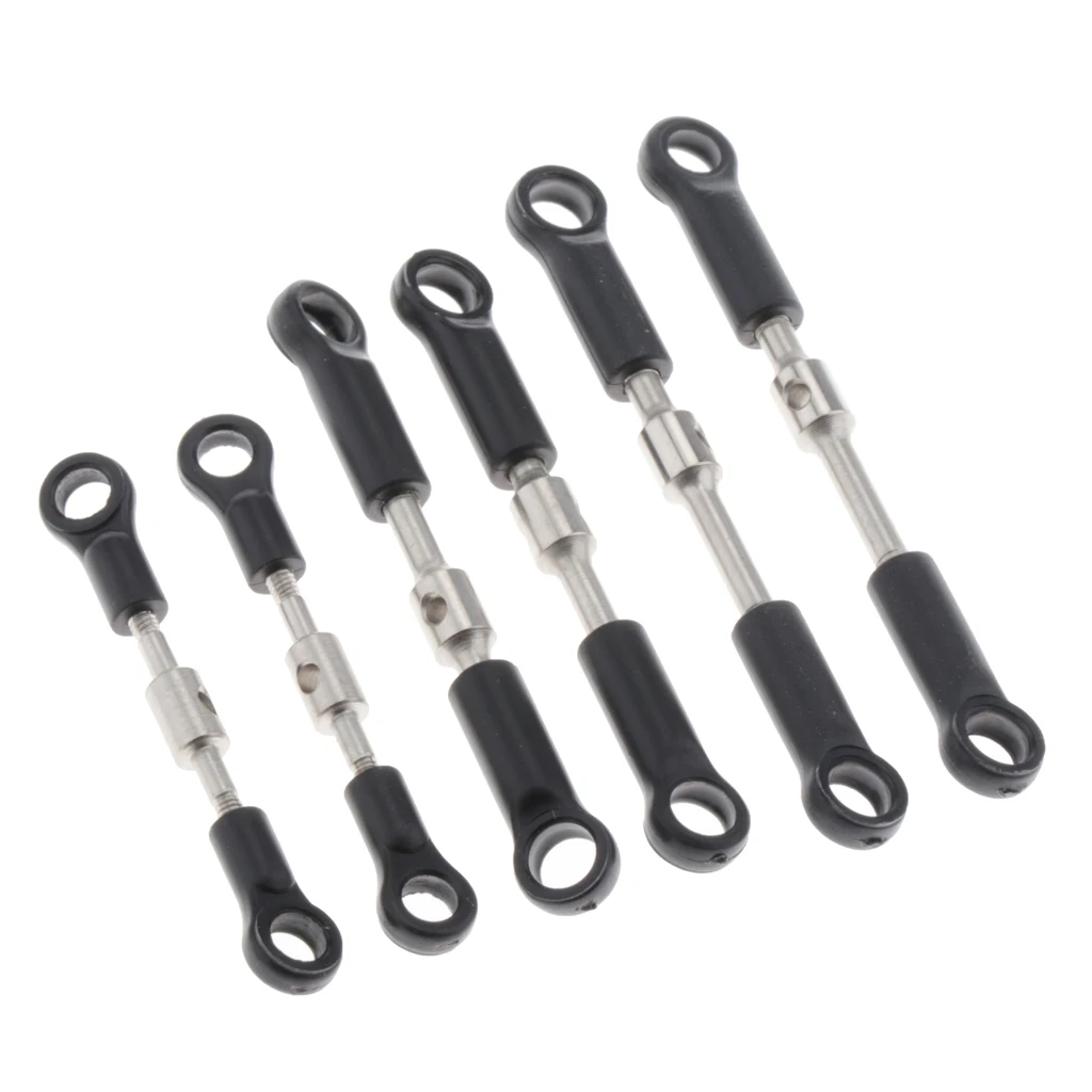 6 Pieces Metal Steering Linkage Pull Rods For Wltoys 144001 1/14 RC Buggy