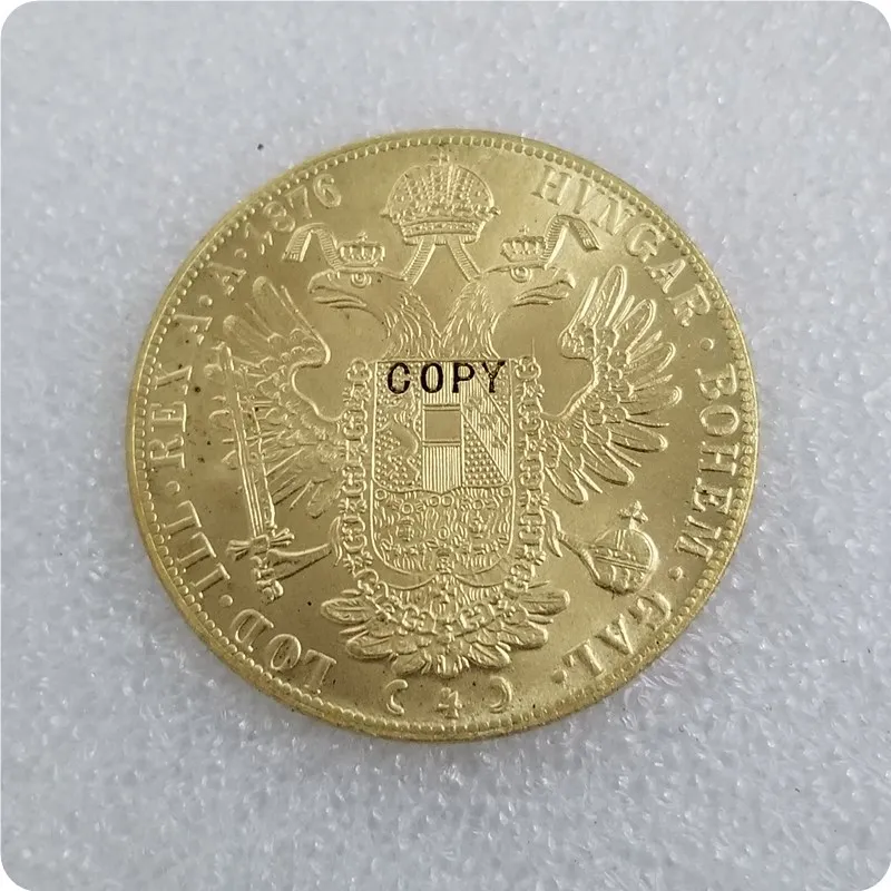 1873-1894 Австрия 4 дуката копия монет - Цвет: 1876