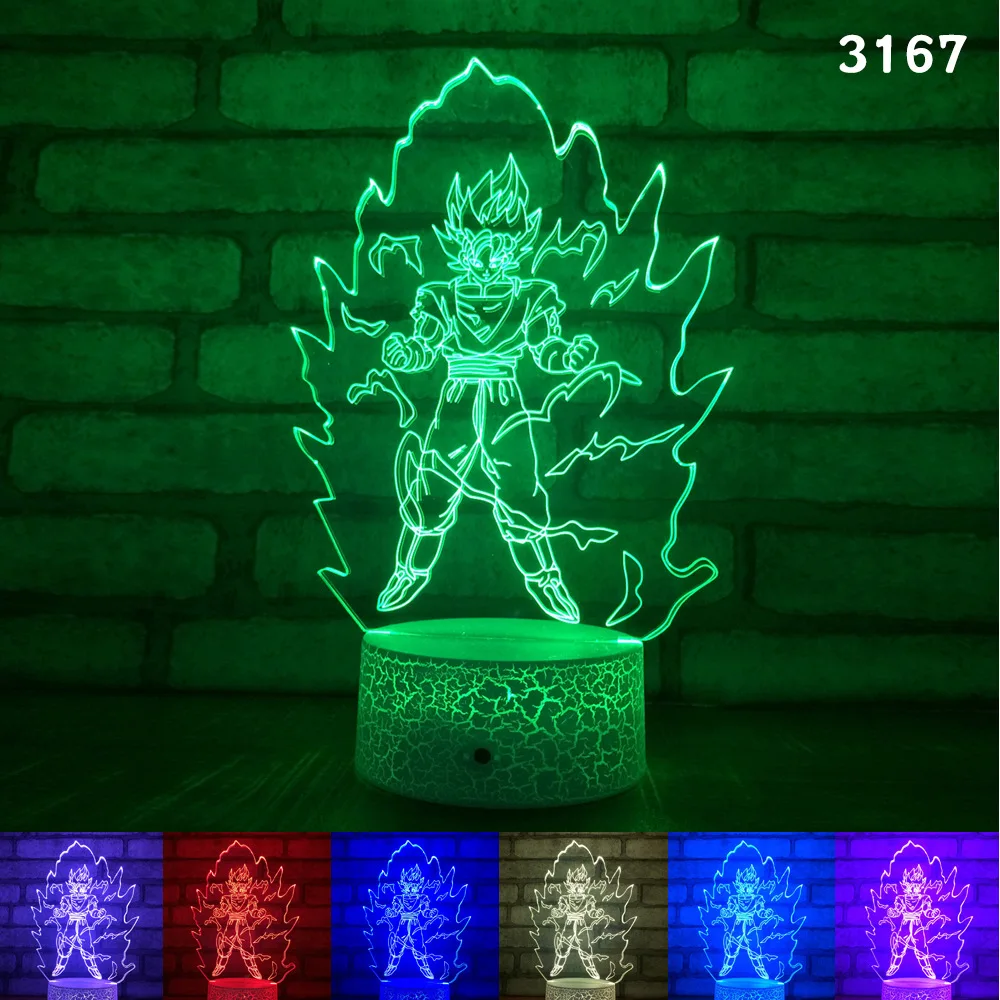 3167 3D светодиодный Ночной светильник luminaria lampara Единорог Платье принцессы 7 цветов изменения трещина настольная лампа на день рождения или Рождество подарок на год - Испускаемый цвет: 3167