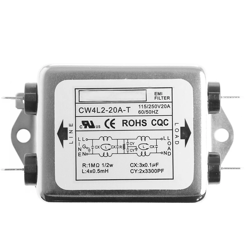 Мощность EMI фильтр CW4L2-20A-T монофазный Улучшенный AC 220V 50/60 HZ Новый