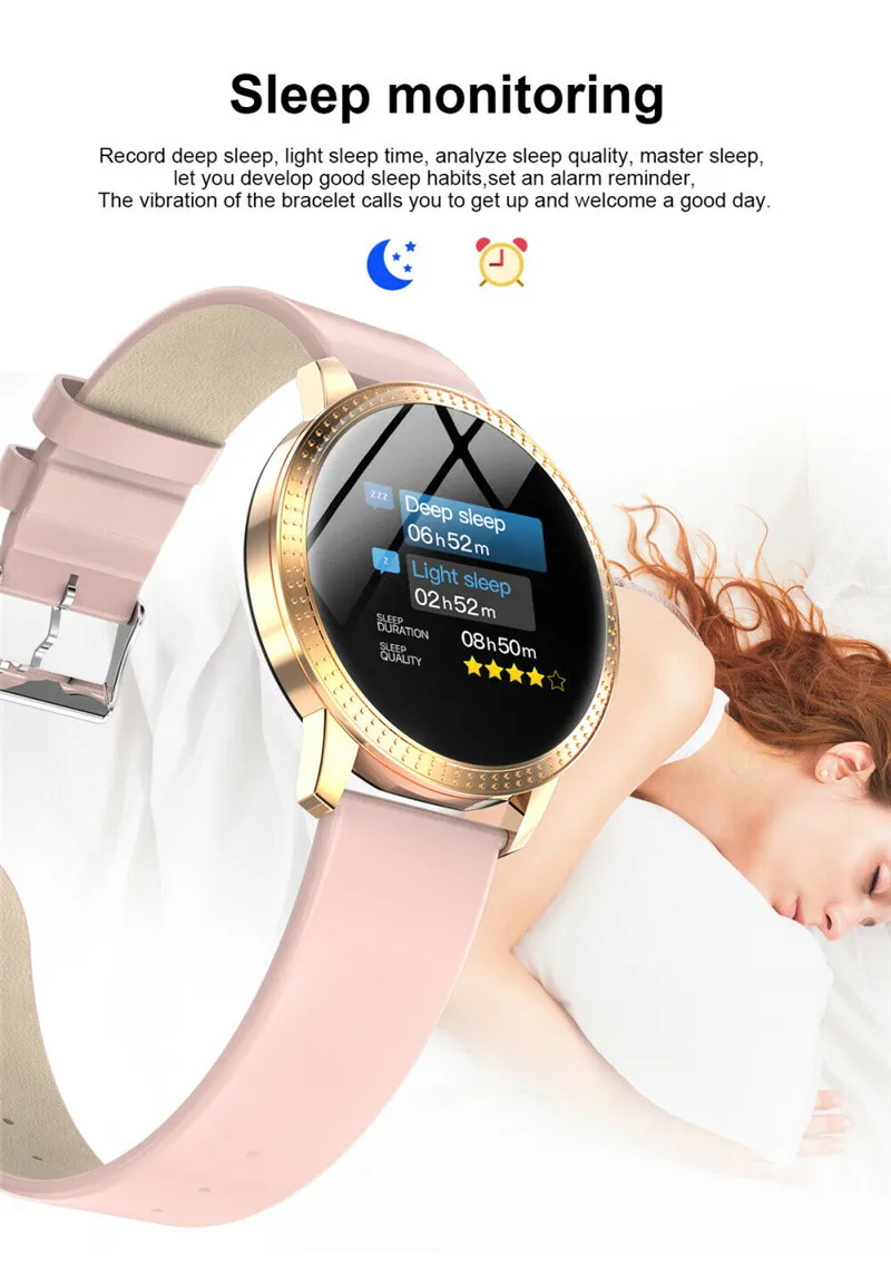 Women Men Fashion Bluetooth Smart Watch Waterproof Heart Rate for iOS Android
