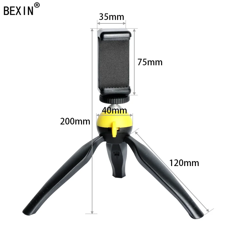 Портативный Настольный мини штатив BEXIN MS05 подставка с зажимом для телефона