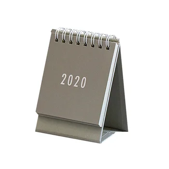 

2020 Creative Desktop Paper Calendar Mini Table Calendars Desk Coil Calendar DIY Memo Pad Yearly Agenda Organizer(Grey)