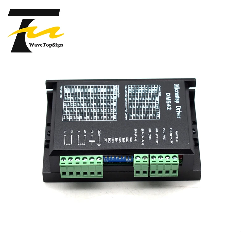 WaveTopSign 스테퍼 모터 드라이버 DM542 전압 20-50VDC 전류 1.0-4.2A 57 86 시리즈 디지털 스테퍼 모터용