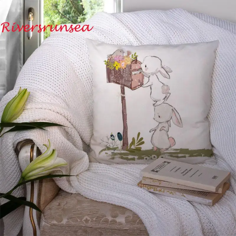 Minimalist Decor Cute Rabbit Cushion Lovely Animal Mouse Squirrel Deer Bunny Pillow Best Friend Postman For Children Kids Gift