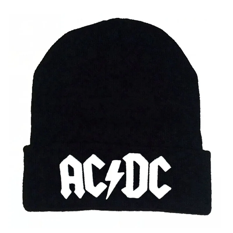ACDC рок группа Кепка, зимняя шапка, теплые женские вязаные шапки унисекс, модные теплые вязаные шапки, лыжная шапка, 3 цвета
