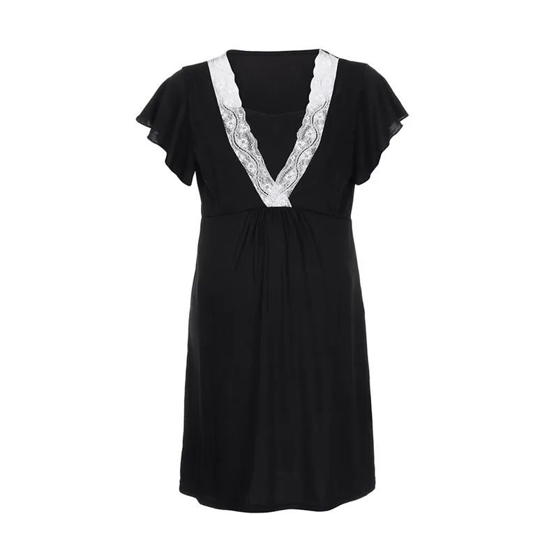 Black Telotuny/кружевные летние платья для беременных женщин; Zwangerschaps Kleding - Цвет: Black