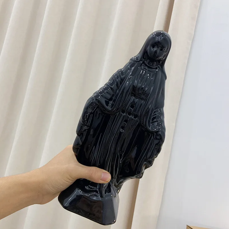 32cm incense burner Virgin Mary Cross statues ceramic Difusor