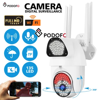 

Podofo New wireless surveillance day and night full color WiFi 2MP HD 1080P outdoor infrared CMOS camera security IP camera