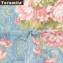 Печатная Цветочная хлопчатобумажная ткань пэчворк швейная ткань Ремесленная Teramila ткани стеганое постельное белье украшение ткань дом текстиль Telas