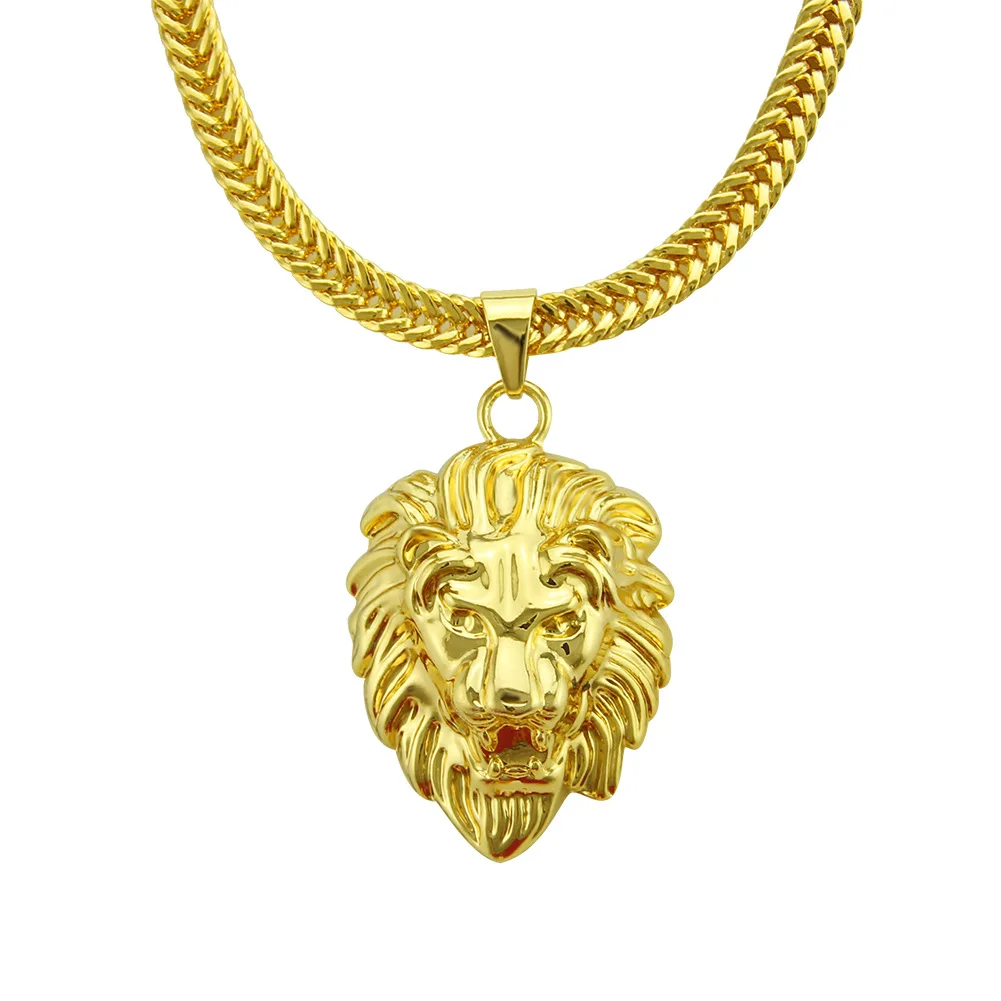 

Hot Models Alloy Lion Head Pendant Hip Hop Hip Hop Necklace European And American-Style Popular Brand Accessories