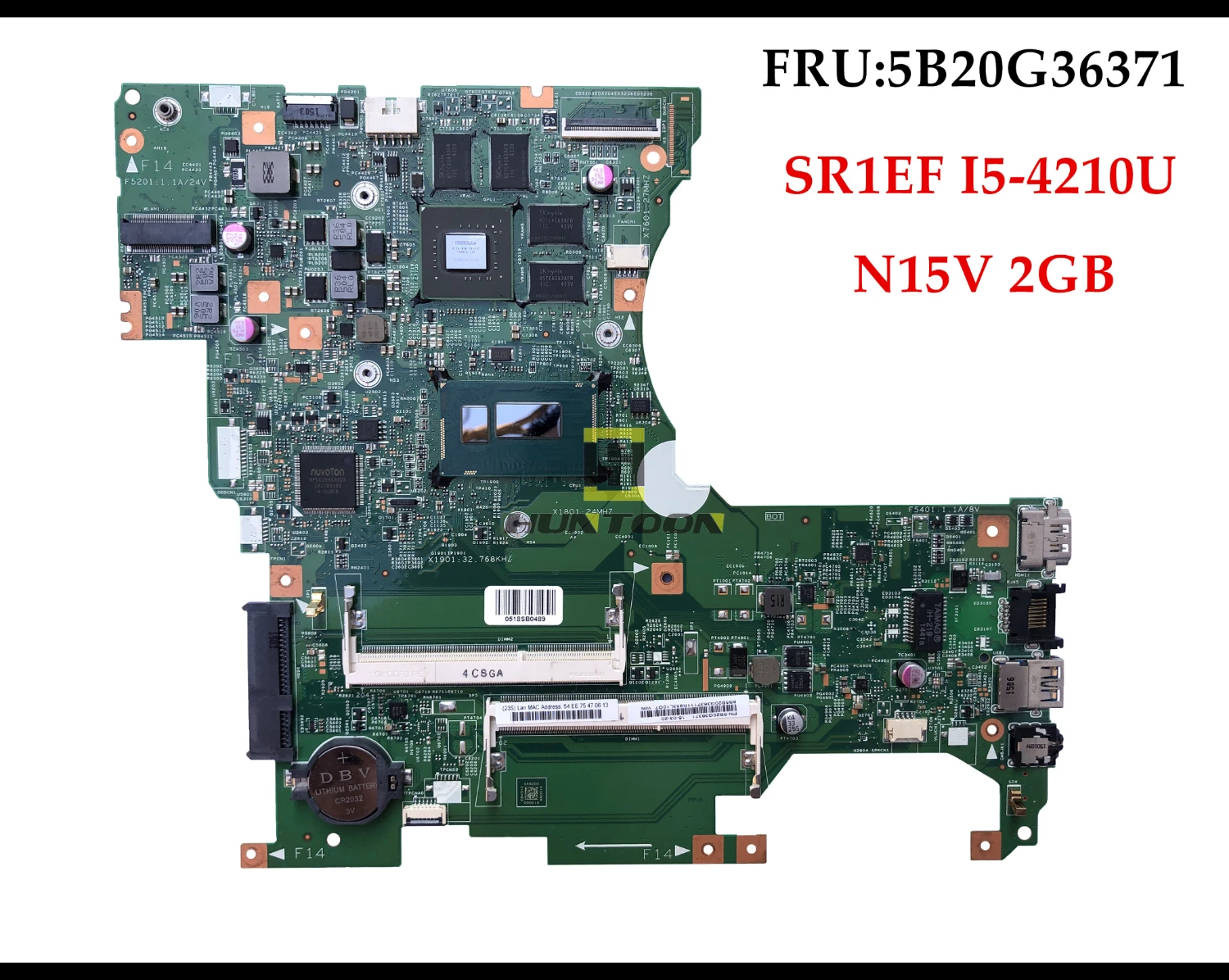 Высокое качество FRU: 5B20G36370 для lenovo Flex2-14 Материнская плата ноутбука LF14M 448,00X01,001 SR1EN I3-4030U DDR3 N15V 1 ГБ полностью протестирована