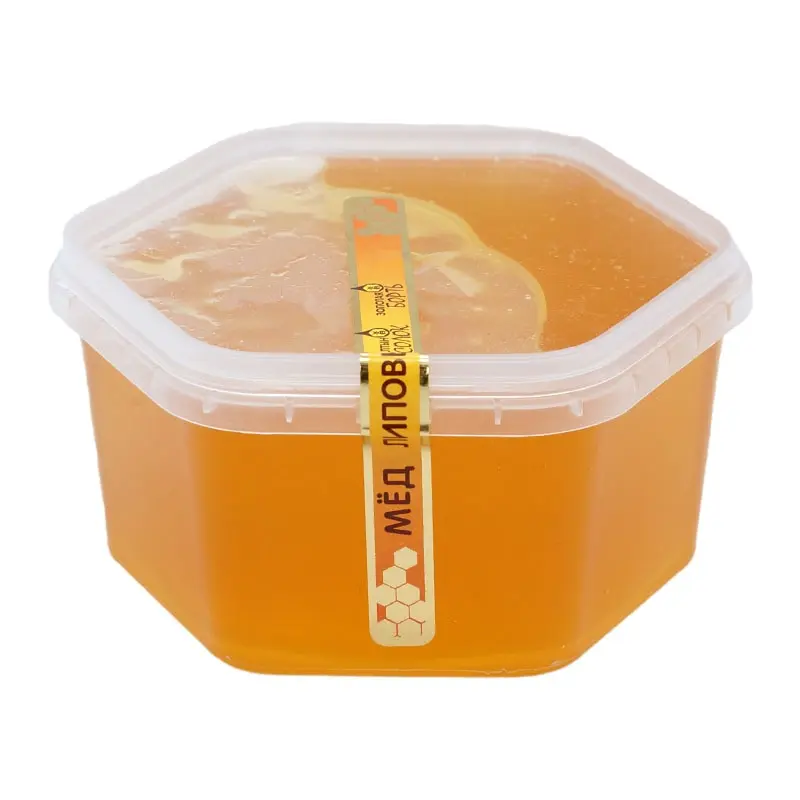 Honey Bashkir natural lime Bashkir honey 500 grams plastic jar linden Sweets Food Altai