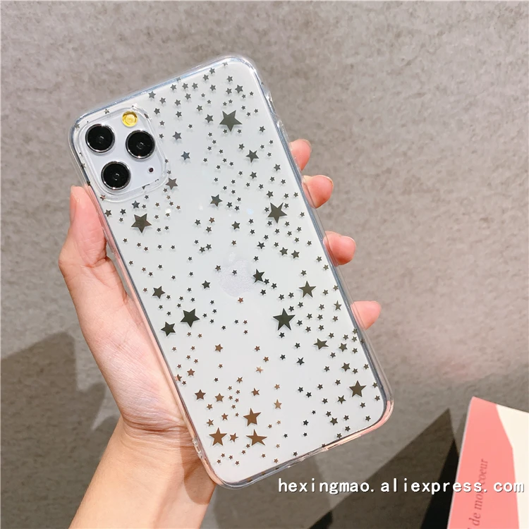 Модный чехол для телефона с золотыми волнами и звездами для iphone 11promax XS Max X XR 8 7 6 Plus, Модный мягкий прозрачный чехол из ТПУ s