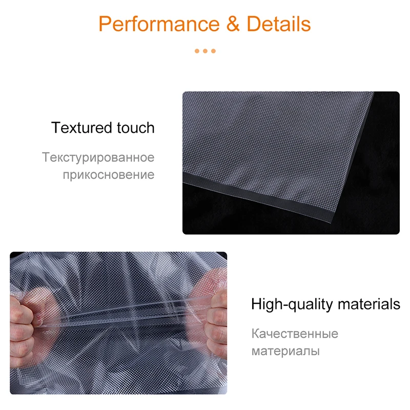 Бытовые пакеты для вакуумной упаковки пищевых продуктов хранения