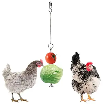 

Stainless Steel Bird Chicken Veggies Skewer Food Fruit Holder for Hens Hanging Vegetable Feeder Foraging Toy Bird Supplies C42