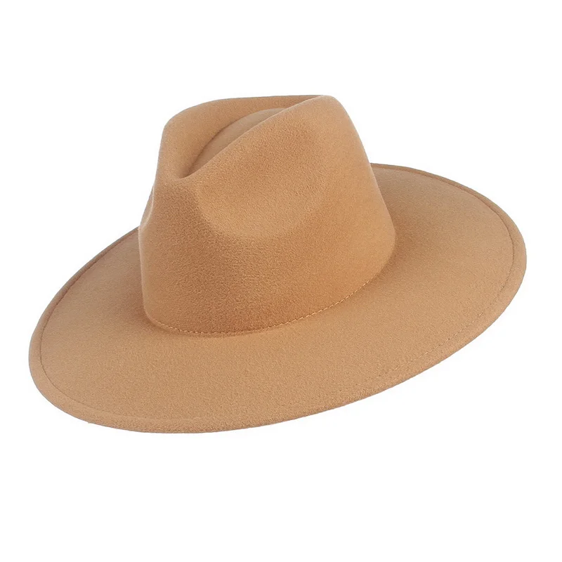 

Fedoras Women Hat Men Panama Classic Wide Brim Felt Hat Vintage Black Khaki Red Formal Church Hat Sombrero Hombre