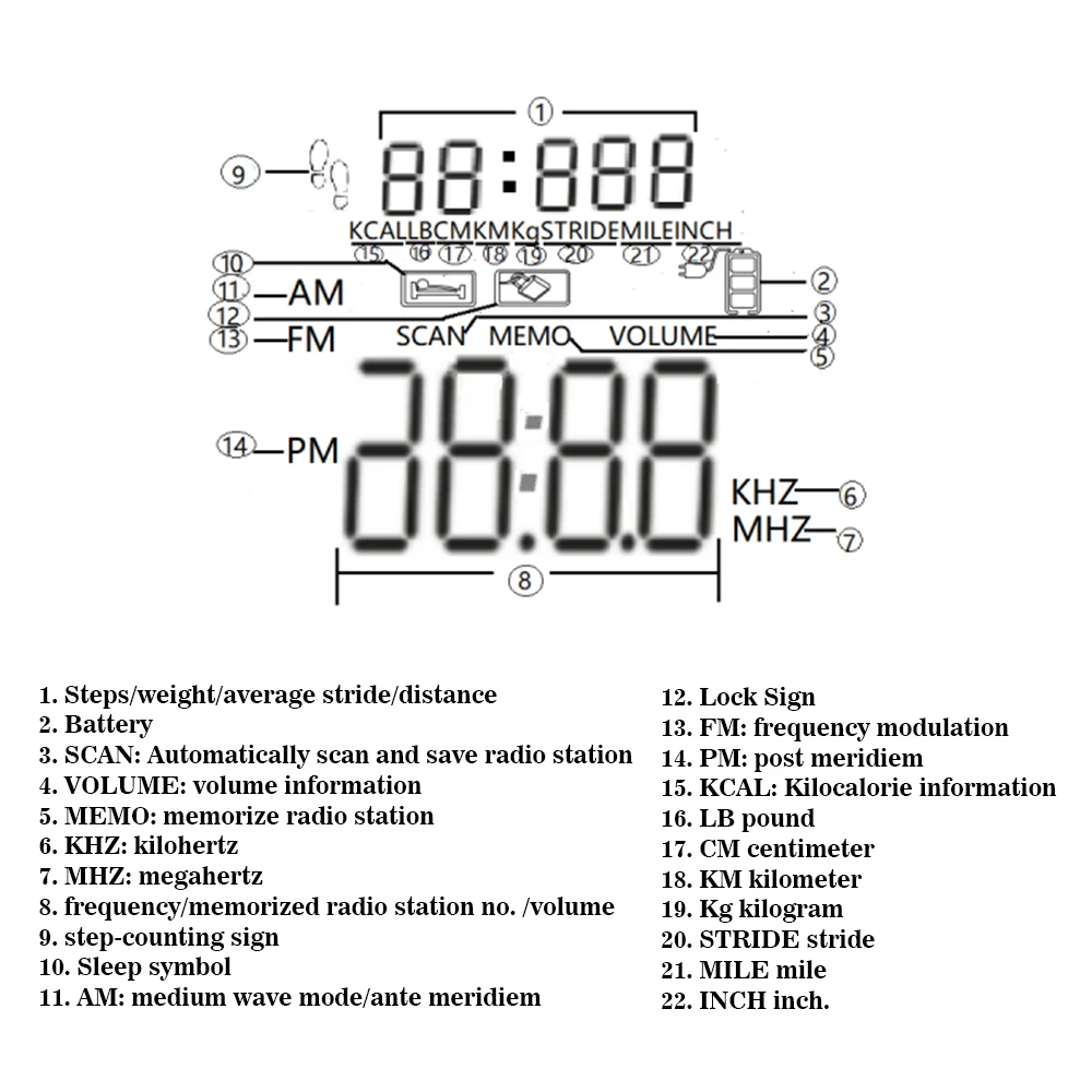 HRD-602 Портативный радиоприемник FM/AM радио ЖК-дисплей Кнопка блокировки мини радио с наушниками Спорт Шагомер Спорт