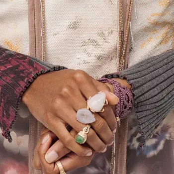 

Dvacaman ZA Trendy Druzy Rings for Women Stylish Party Rings Gold Color Metal Rings Wholesale Jewelry DROPSHIPPING Bijoux Gifts