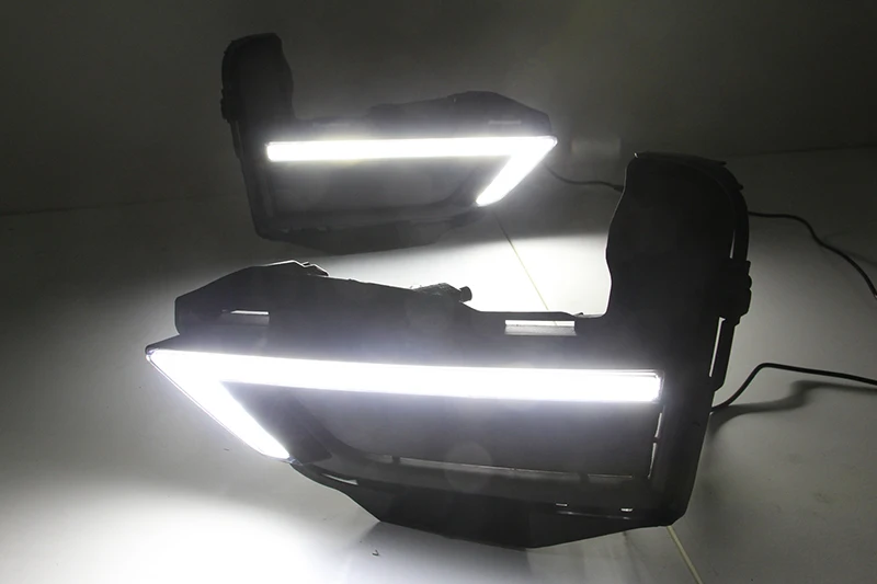 1 пара DRL для Nissan X-Trail Xtrail X trail дневные ходовые огни Противотуманные фары 12 в дневной свет с желтым сигналом