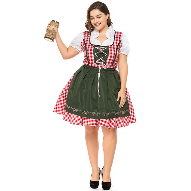 Sammenhængende tyv Kære 4XL Plus Size Women's German Dirndl Dress Traditional Bavarian Beer Girl  Oktoberfest Costumes|Holidays Costumes| - AliExpress