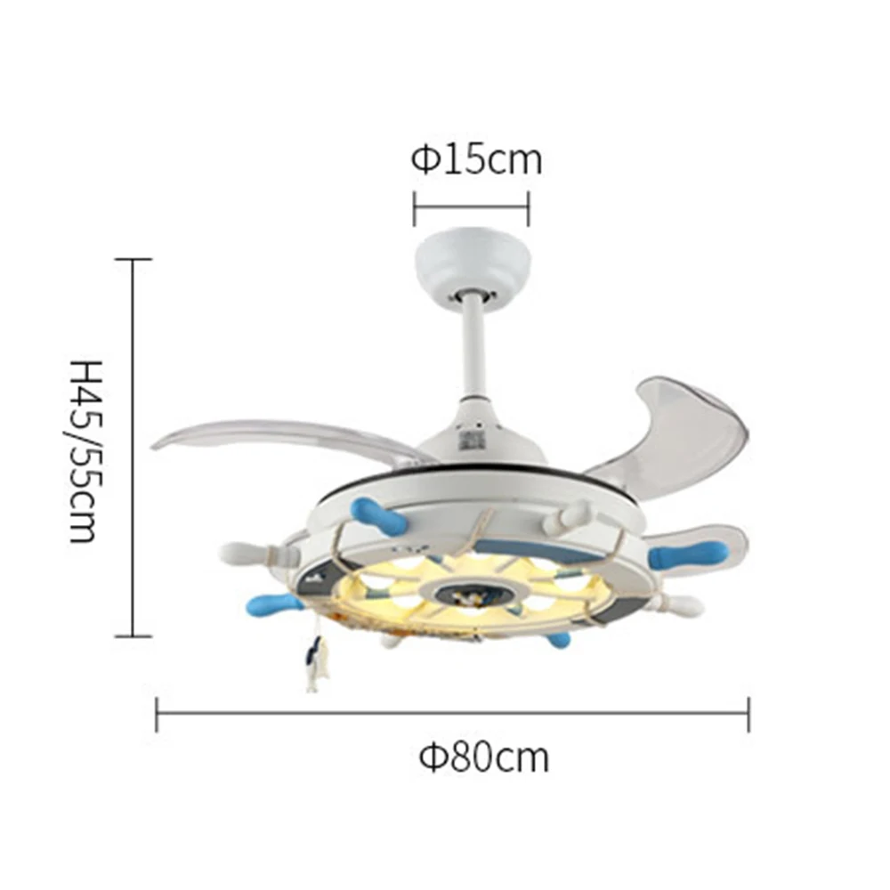 Creative fan lamp with remote control light for child baby bedroom living room home decor lighting ceiling fan fixture