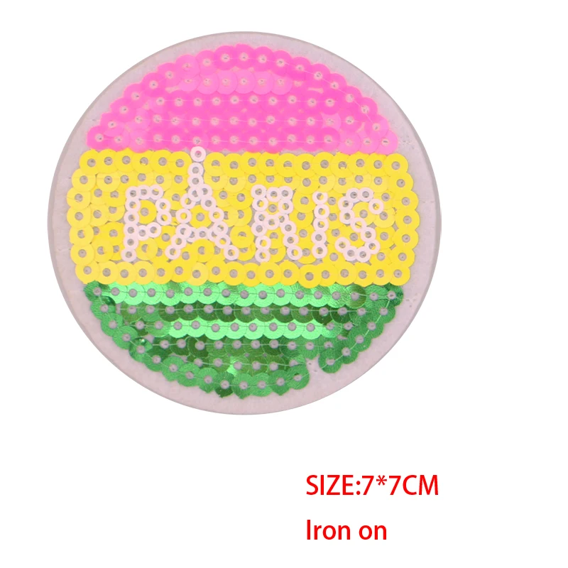 Heart-shaped Love, baby Sequin icon Iron on Patch for Clothing DIY Stripes Clothes Patchwork Stickers for Children Custom Badges
