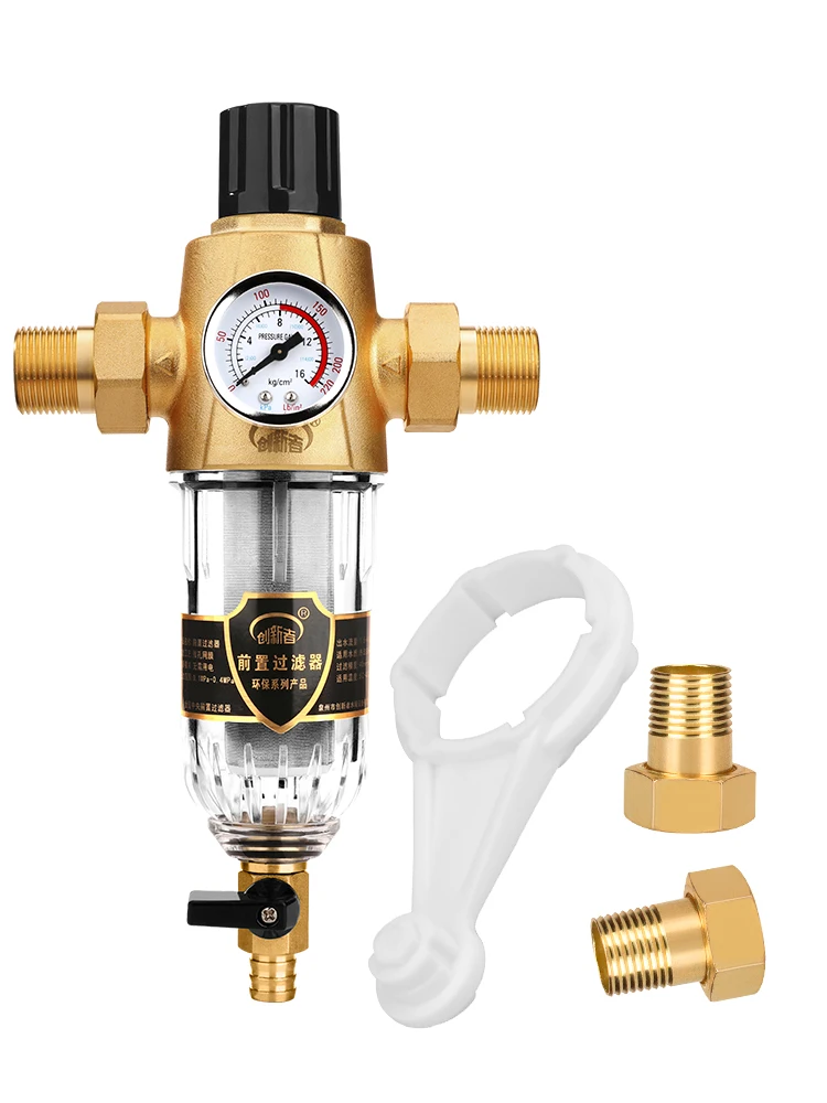 

Sediment Filter Prefilter Whole House Pre-filter Water Filter Purifier 40-60um Siphon Backwash 4T/h with Water Pressure Gauge