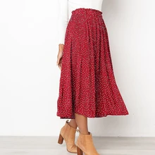 Офисные карманы мягкие винтажные вечерние эластичные в горошек плиссированные Свинг полиэстер повседневные пышные миди женские юбки