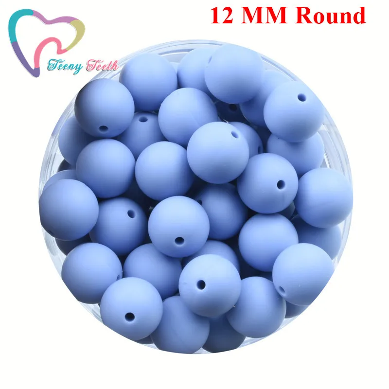 12 MM Power Blue 50 шт мальчики синие 12 мм Силиконовые Бусины круглой формы Детские Прорезыватели для зубов Детские Прорезыватели для самостоятельного изготовления ожерелья - Цвет: 12 MM Power Blue