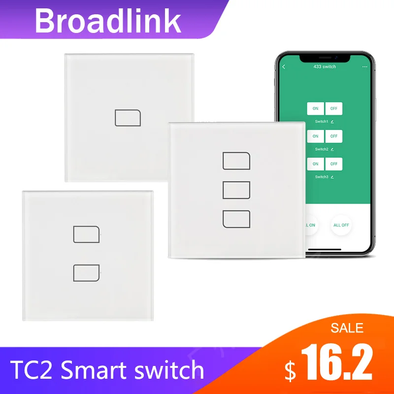 Broadlink TC2 британскую версию 1/2/3 Gang Wi-Fi домашней автоматизации сигнализации умный