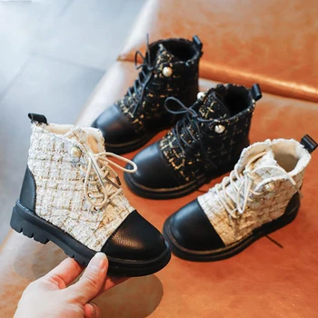 

Kids Boots Girls Boots Warm Cotton Snow Boots Fashion Pearl Martin Boots Winter Kids Shoes Girls Shoes